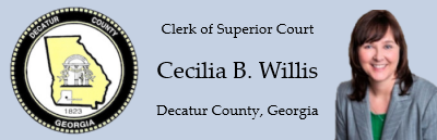Clerk of Superior Court, Cecilia B. Willis, Decatur County Georgia