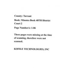 Tarrant District Clerk - Book: Civil Minutes Volume: 2 Page: 1